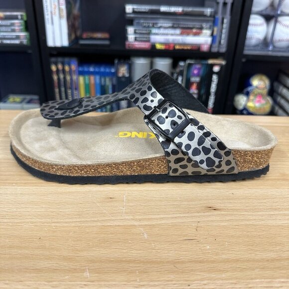 Viking Sandals Women's Size 37 Thong Cheetah Soft Footbed Sandals V712 - Picture 1 of 5